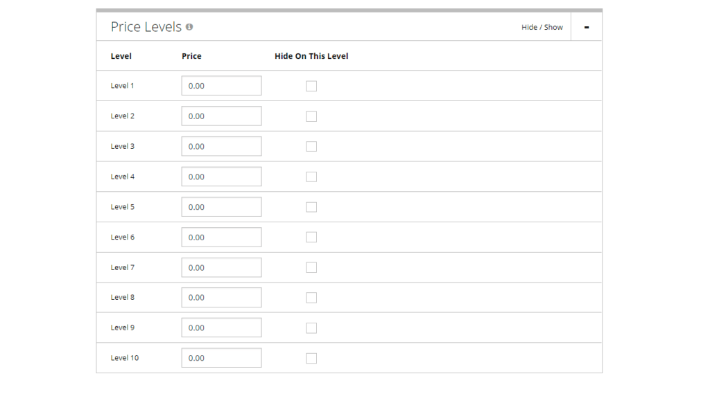 Specific Catalog and Pricing