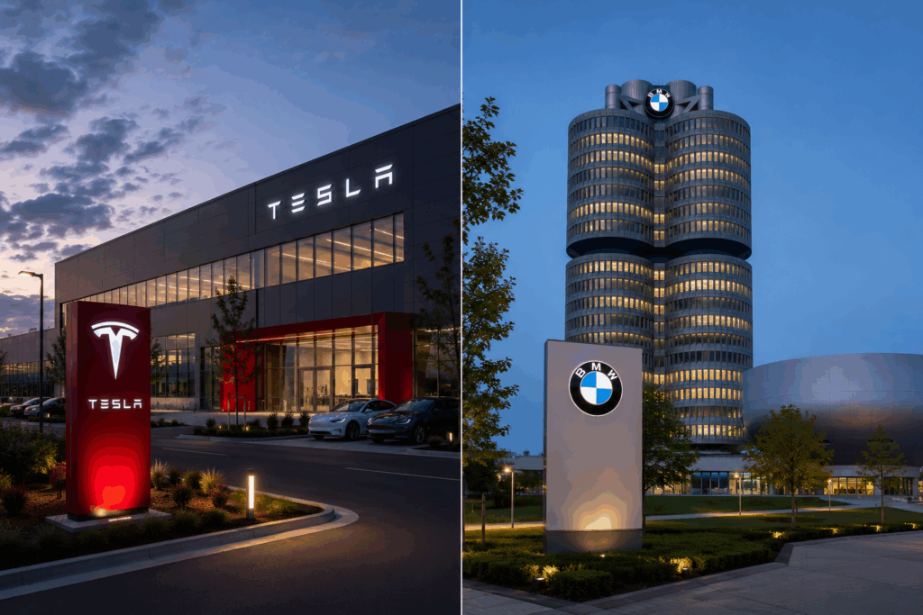 tesla and bmw