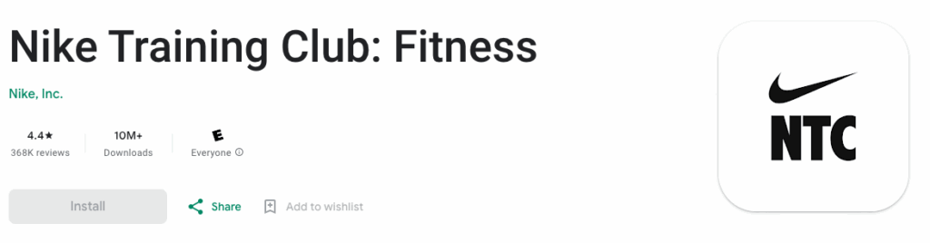 Nike Training Club sports applications